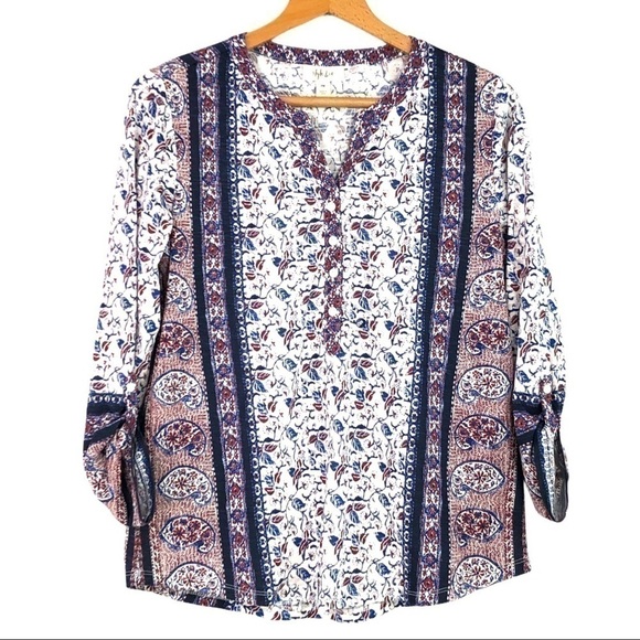 Style & Co. Tops - Style & Co - Autumn Paisley Boho Blouse NWT
